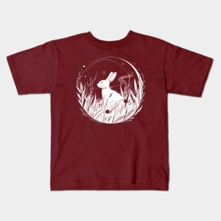 A rabbit under the moonlight (white) Kids T-Shirt